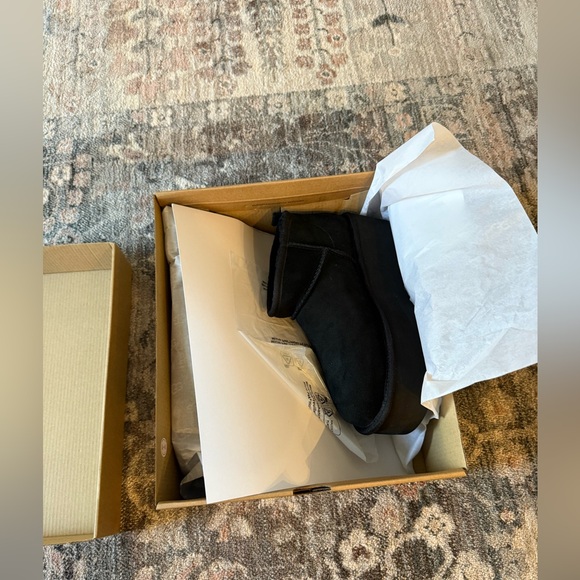 Brand new, never worn UGG Black Suede Ultra Mini Platform Boots - Picture 4 of 7